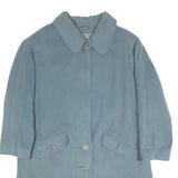 RENE SCHAAD Womens Blue Wool Blend Button Jacket M Classic Plain Stylish