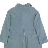 RENE SCHAAD Womens Blue Wool Blend Button Jacket M Classic Plain Stylish