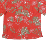 MCKINLEY Womens Red & Beige Floral Cotton Blend Shirt S Short Sleeve Casual
