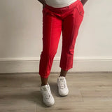 Moschino Cropped Trousers - 36W UK 14 Red Cotton Blend