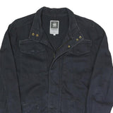 G-STAR Mens Black Slim Jacket M Cotton Blend Zip Chest Pockets Casual Outerwear