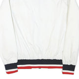 POLO RALPH LAUREN Mens White & Navy Zip Jacket XL Polyester Blend Striped Track