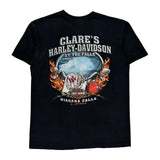 Harley Davidson Graphic T-Shirt - Large Black Cotton