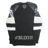 PHILIPP PLEIN Mens Black & White Skull Graphic Crew Neck S Sweatshirt Designer