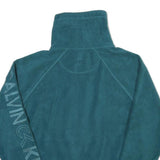 CALVIN KLEIN PERFORMANCE Womens Blue Bomber Jacket L Fleece Zip Logo Sleeve