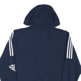 ADIDAS Mens Navy Blue Full Zip Hoodie M Cotton Blend Casual Sportswear
