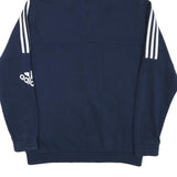 ADIDAS Mens Navy Blue Full Zip Hoodie M Cotton Blend Casual Sportswear