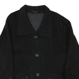 RENE SCHAAD Womens Black Wool Blend Button Jacket L Classic Plain Stylish