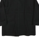 RENE SCHAAD Womens Black Wool Blend Button Jacket L Classic Plain Stylish