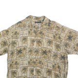 NATURAL ISSUE Mens Beige & Cream Short Sleeve Viscose Shirt XL Palm Tree Print