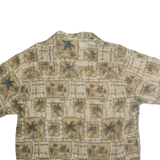 NATURAL ISSUE Mens Beige & Cream Short Sleeve Viscose Shirt XL Palm Tree Print