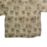 NATURAL ISSUE Mens Beige & Cream Short Sleeve Viscose Shirt XL Palm Tree Print