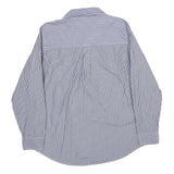 CHAPS Mens Blue & White Striped Cotton Shirt M Classic Button Down