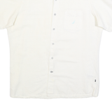 NAUTICA Mens White Cotton Blend Short Sleeve Shirt M Classic Fit Casual
