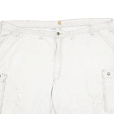 CARHARTT Mens White Cargo Cotton Shorts 4XL W48 Large Pocket Utility Workwear