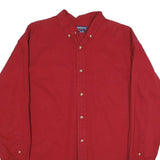 AUGUSTA Mens Red Plain Shirt L Button-Down Collar Long Sleeve Classic Fit