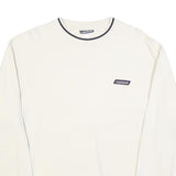 REEBOK Mens White Crew Neck Sweatshirt M Cotton Blend Sports Casual Pullover