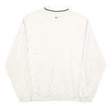 REEBOK Mens White Crew Neck Sweatshirt M Cotton Blend Sports Casual Pullover