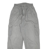Womens Relaxed Grey Cotton Blend Zip Cargo Trousers W24 L27 Comfortable Casual