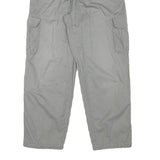 Womens Relaxed Grey Cotton Blend Zip Cargo Trousers W24 L27 Comfortable Casual