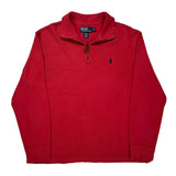 Polo By Ralph Lauren 1/4 Zip - Large Red Cotton