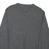 TOMMY HILFIGER Mens Grey Jumper Plain V-Neck Basic Knit L Classic Cotton Blend