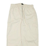 GSWD Womens Cotton Blend Cream Relaxed Cargo Drawstring Trousers W30 L25
