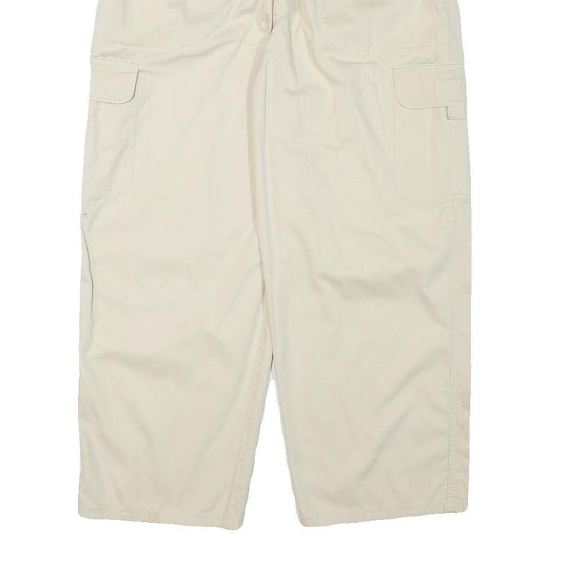 GSWD Womens Cotton Blend Cream Relaxed Cargo Drawstring Trousers W30 L25