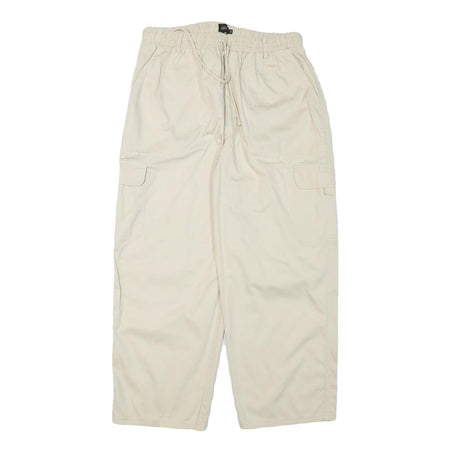 GSWD Womens Cotton Blend Cream Relaxed Cargo Drawstring Trousers W30 L25
