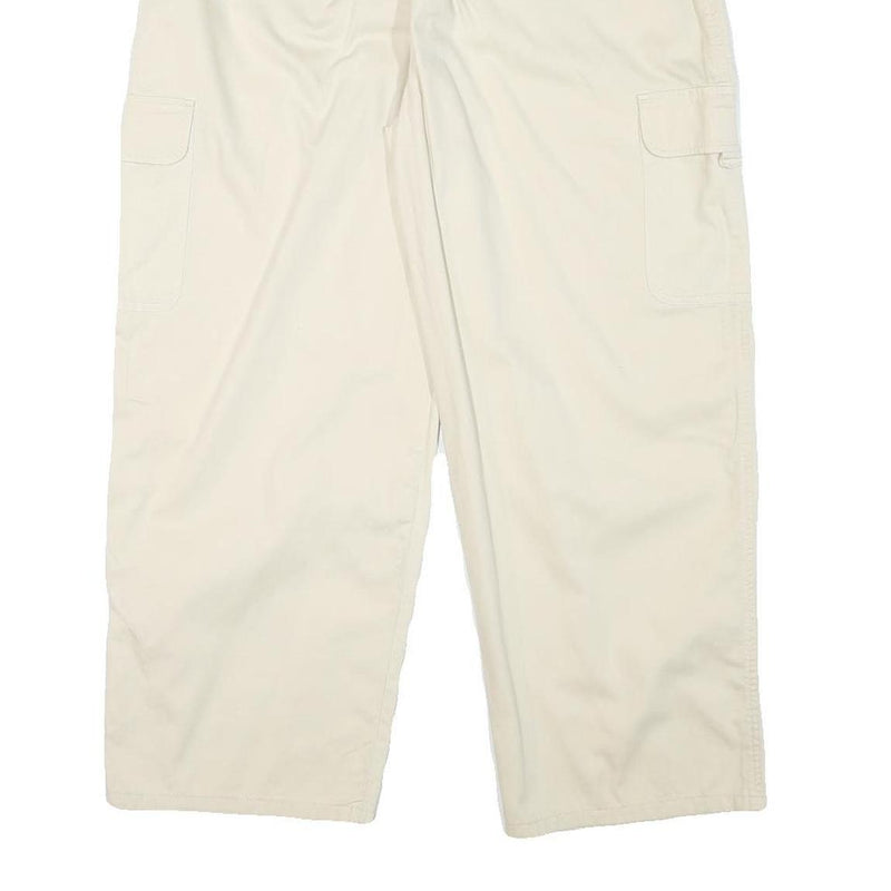 GSWD Womens Cotton Blend Cream Relaxed Cargo Drawstring Trousers W30 L25