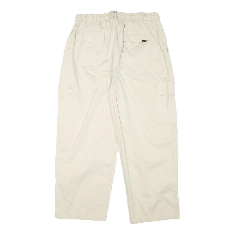 GSWD Womens Cotton Blend Cream Relaxed Cargo Drawstring Trousers W30 L25
