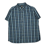 The North Face Checked Short Sleeve Shirt - XL Blue Cotton