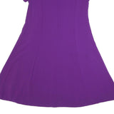 MARINA RINALDI Womens Purple Fit & Flare Polyester Blend Short Sleeve Midi Dress