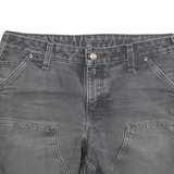 CARHARTT Womens Shorts Black Casual Cotton Blend M W30 Distressed Raw Hem