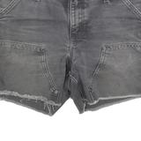 CARHARTT Womens Shorts Black Casual Cotton Blend M W30 Distressed Raw Hem