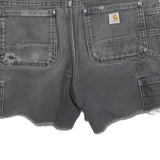 CARHARTT Womens Shorts Black Casual Cotton Blend M W30 Distressed Raw Hem