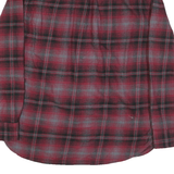 JACHS Mens Red & Grey Plaid Shirt M Cotton Blend Casual Long Sleeve Button