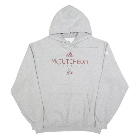 ADIDAS Mens Grey McCutcheon Soccer Pullover Hoodie XL Casual Sportswear