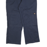 DICKIES Mens Cotton Blend Navy Loose Straight Trousers W36 L30 Workwear Utility