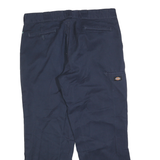 DICKIES Mens Cotton Blend Navy Loose Straight Trousers W36 L30 Workwear Utility
