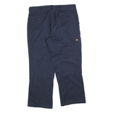 DICKIES Mens Cotton Blend Navy Loose Straight Trousers W36 L30 Workwear Utility