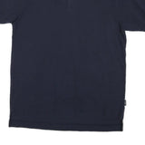 NAUTICA Mens Navy Blue Short Sleeve Plain Polo Shirt L Cotton Blend Casual