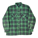Dickies Checked Flannel Shirt - XL Green Cotton