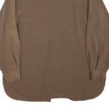 MARIE CLEMENCE Womens Brown Long Sleeve Button Neck Top XL Elegant Polyester