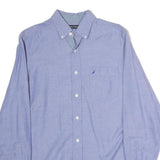 NAUTICA Mens Blue Button-Down Oxford Shirt S Casual Cotton Blend Long Sleeve