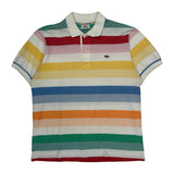 Lacoste Striped Polo Shirt - Medium Multicoloured Cotton