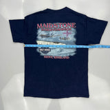 Freedom Loud And Clear Harley Davidson Graphic T-Shirt - Small Blue Cotton