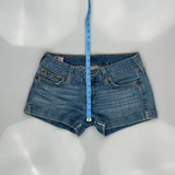 True Religion Mini Denim Shorts - 33W US 6 Blue Denim