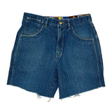 Hip Hop Fubu Graphic Denim Shorts - 36W 8L Blue Cotton