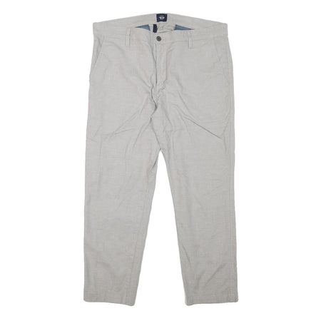 DOCKERS Mens Cotton Blend Beige Regular Fit Straight Trousers W36 L27 Classic